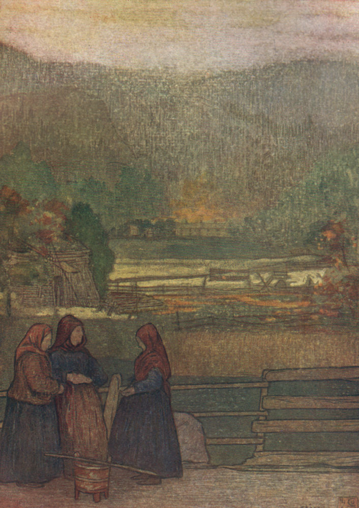 STØREN Storen. Women selling berries by Nico Jungman. Norway 1905 old print